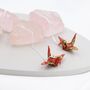 Japanese Paper Origami Crane Ear Threaders, thumbnail 1 of 11