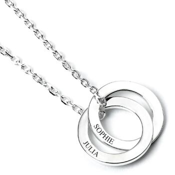 Sterling Silver Personalised Two Ring Necklace, 9 of 12