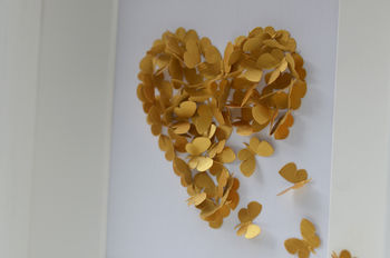 Framed Golden Wedding Anniversary Butterfly Heart, 5 of 8