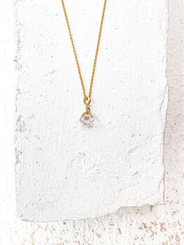 Clear Quartz Nugget Necklace 18k Gold Plated Christmas Gift Present, 3 of 6