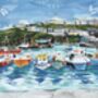 Mevagissey, Cornwall Upcycled Paper Collage Print, thumbnail 2 of 7