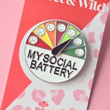 My Social Battery Enamel Pin Badge, 2 of 4