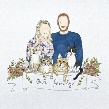 Personalised Family Portrait In Pen And Ink, 5 of 7