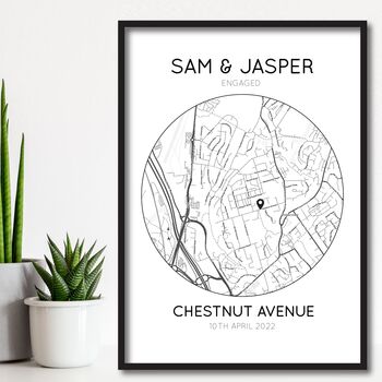 Personalised Engagement Gift, Proposal Map Print, 3 of 4