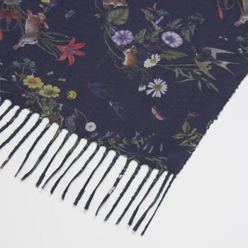 Running Bunny Toile Fringe Scarf, 4 of 4
