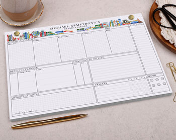 Book Design Personalised Weekly Planner Desk Pad, 3 of 4