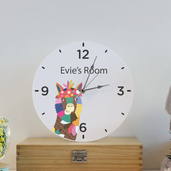 Printed Modern Llama Children's Clock, 2 of 2