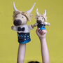 Hand Knitted Puppets In Scottish Outfits, thumbnail 8 of 9