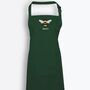 Personalised Embroidered Bee Apron In Bottle Green, thumbnail 4 of 5