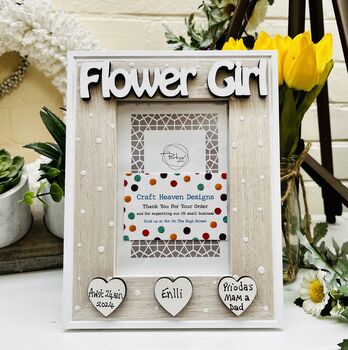 Personalised Flower Girl Gift Photo Wedding Frame, 6 of 11