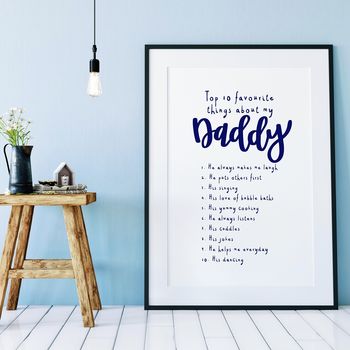 Top 10 Favourite Things About My Daddy Custom Print, 3 of 5