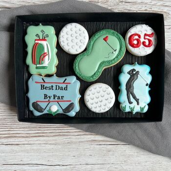 Personalised Biscuit Gift Box For Golfers, 2 of 9