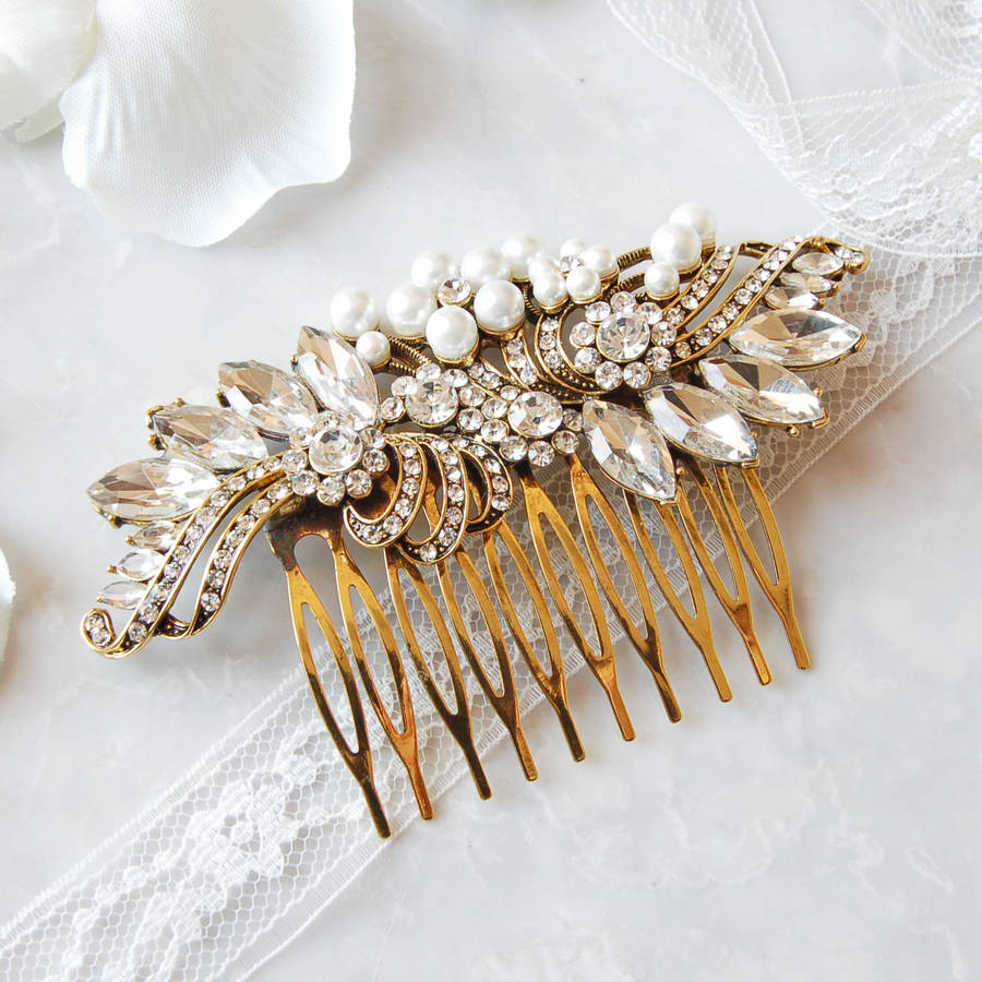 Vintage Style Wedding Hair Comb, 1 of 6