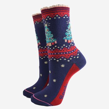 Women's Bamboo Socks Classic Christmas Tree, 2 of 5