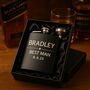 Personalised Black 6oz Hip Flask Wedding Favour Gift Set, thumbnail 2 of 7