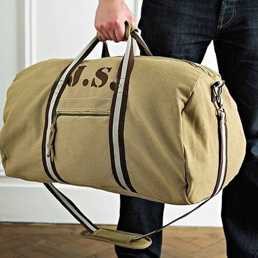 personalised canvas holdall bag by sparks clothing ...