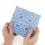 'Blue Turkish Flower' Handprinted Ceramic Tiles, thumbnail 2 of 10