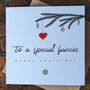 Fiancée Personalised Christmas Card With Red Heart, thumbnail 3 of 4