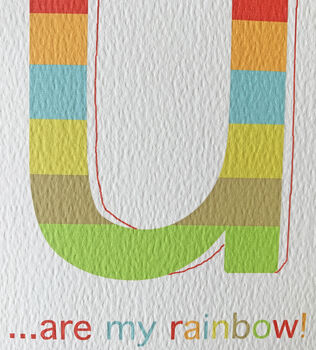 Contemporary Rainbow U Greeting Card, 2 of 2