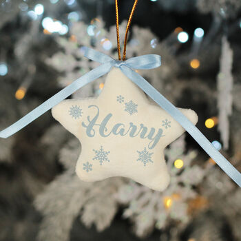 Personalised Plush Padded Star Christmas Tree Decoration, 3 of 5