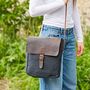 Personalised Black Canvas And Buffalo Leather Sling Bag, thumbnail 4 of 6