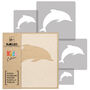 Reusable Plastic Stencils Five Pcs Dolphin With Brushes, thumbnail 2 of 5