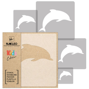 Reusable Plastic Stencils Five Pcs Dolphin With Brushes, 2 of 5