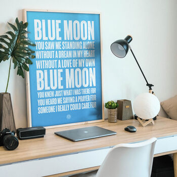 Manchester City 'Blue Moon' Football Song Print, 2 of 3