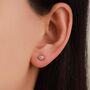 Sterling Silver Tiny Blue Opal Planet Screw Back / Flat Back / Stud Earrings, thumbnail 5 of 12