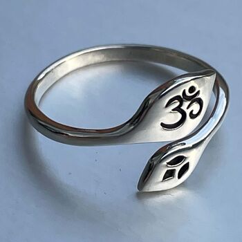 Sterling Silver Ohm Lotus Ring, 4 of 8