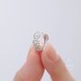 Sterling Silver Daisy Flower Chain Huggie Hoop Earrings, thumbnail 2 of 10