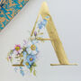 Illustrated Initial Letter In Real Gold Unframed Print, thumbnail 4 of 7