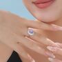 Sterling Silver Vintage Inspired Moonstone Cz Ring, thumbnail 7 of 11