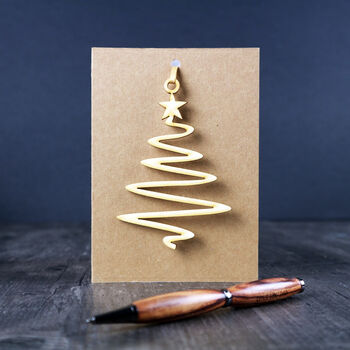 Christmas Card With Wooden Tree Decoration, 3 of 4