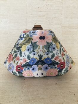 Multicoloured Blue Handcrafted Pearl Floral Clutch Bag, 7 of 10