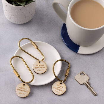 Personalised Brass Keyring For Him, 4 of 4