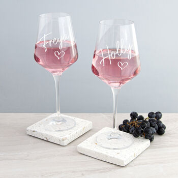 Personalised Love Heart Wine Glass, 2 of 10