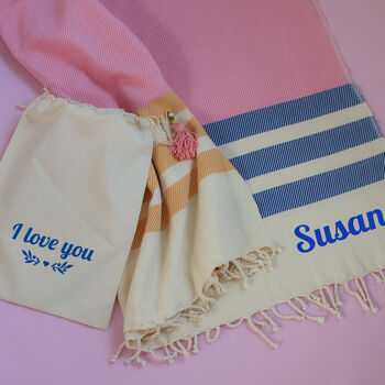 Personalised Cotton Towel, Throw, Gift For Teacher, 6 of 10
