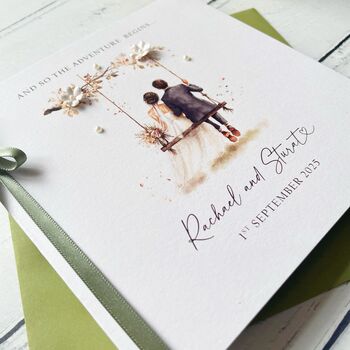 Handmade Wedding Day Card, Romanic Bride And Groom Design, 6 of 6