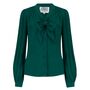 Eva Blouse In Hampton Green Vintage 1940s Style, thumbnail 1 of 2