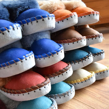 Lucky Dip Non Embroidered Sheepskin Moccasins Slippers, 6 of 7
