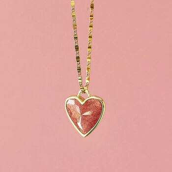 Gemstone Heart Pendant On 14k Gold Filled Chain, 7 of 10