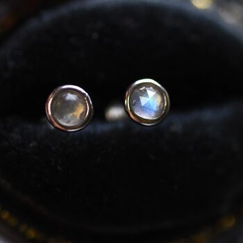 Sterling Silver Rose Cut Labradorite Stud Earrings, 6 of 12