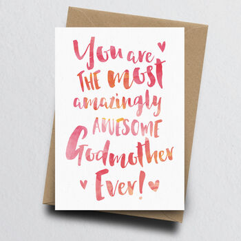 'The Most Amazingly Awesome Godmother' Greeting Card, 2 of 2