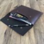 Personalised A5 Chocolate Brown Leather Travel Wallet, thumbnail 6 of 9