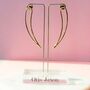 Large Pointed Teardrop Sterling Silver Drop Earrings, thumbnail 5 of 6