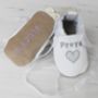 Personalised Heart Boys Christening Shoes, thumbnail 3 of 7