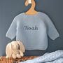 Personalised Baby Boy Cardigan – Name On Back, thumbnail 1 of 12