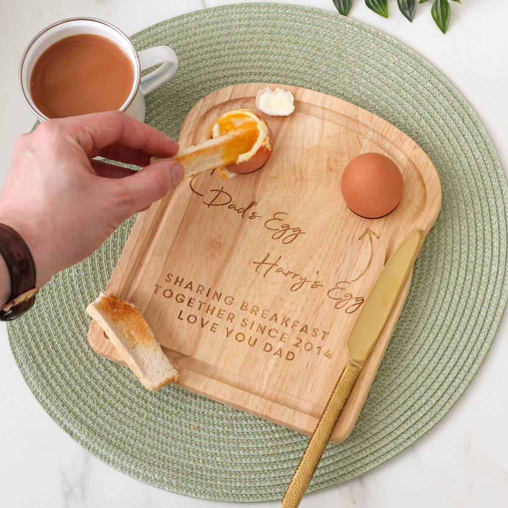 Personalised Dad And Me Dippy Egg And Toast Board, 1 of 4