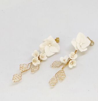 Hydrangea Bridal Drop Earrings, 2 of 2